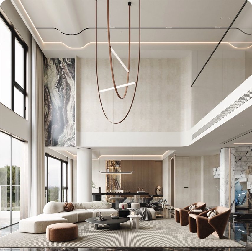 Light luxury villa rendering example
