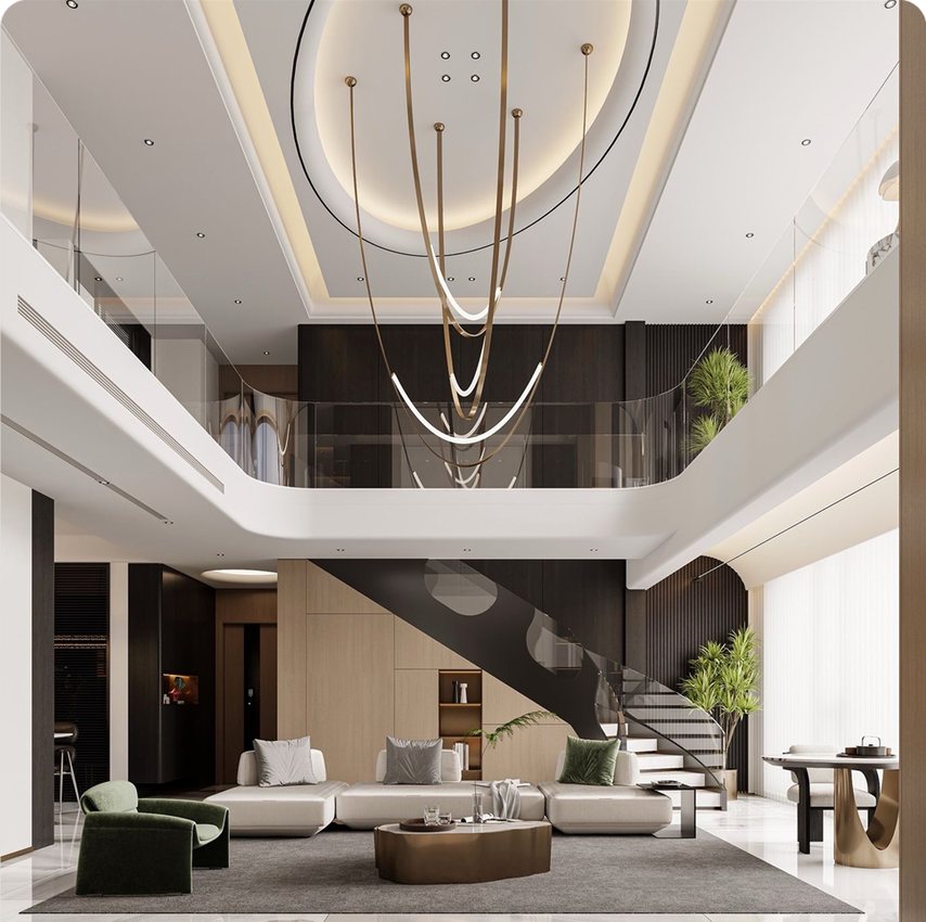 Minimalist villa rendering example