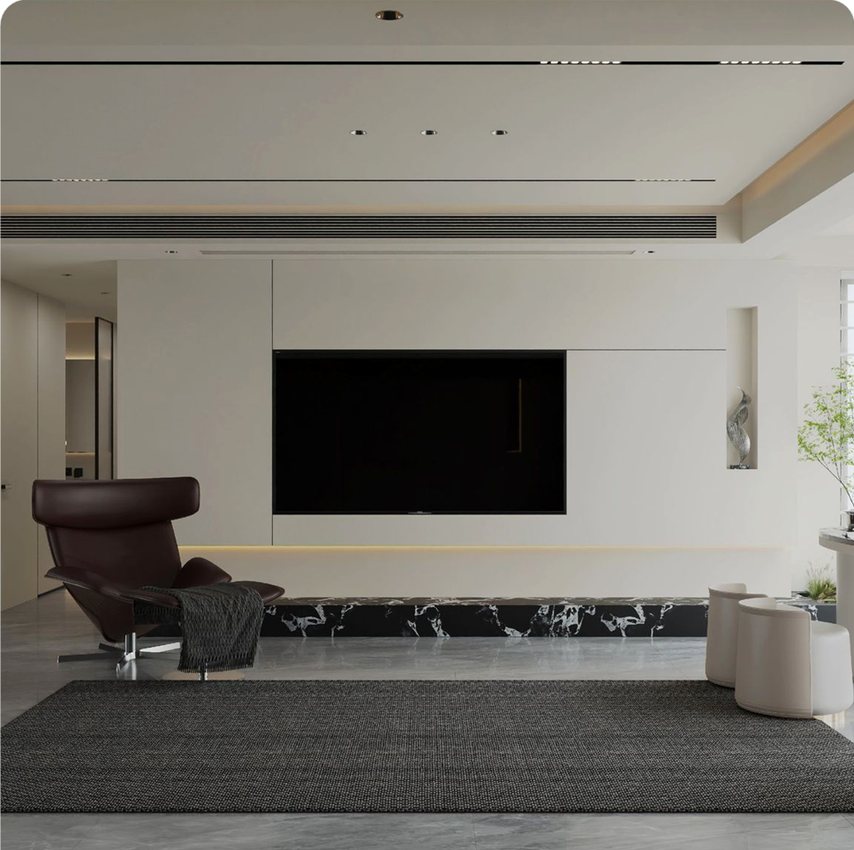 Monochrome minimalist rendering example